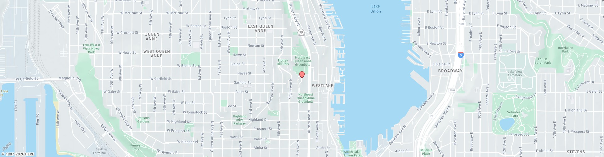 Location Map: 1620 Dexter Avenue N Seattle, WA 98109